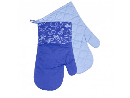 Kuchyňské bavlněné rukavice chňapky VERDURE - modrá, 100% bavlna 18x30 cm Essex