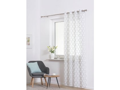 Dekorační luxusní záclona CASABLANCA bílá/šedá 140x250 cm MyBestHome