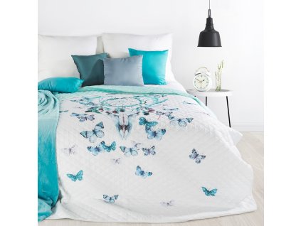 Přehoz na postel LAPAČ SNŮ - BUTTERFLY 200x220 cm mátová Mybesthome