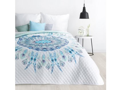 Přehoz na postel LAPAČ SNŮ - MANDALA 200x220 cm mátová Mybesthome
