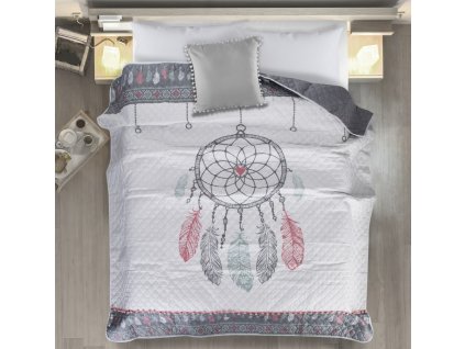 Přehoz na postel LAPAČ SNŮ - LOVE 200x220 cm šedá Mybesthome