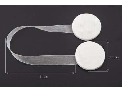 Dekorační ozdobná spona na závěsy s magnetem TAMARA bílá, Ø 3,8 cm Mybesthome