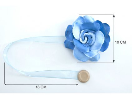 Dekorační ozdobná spona na závěsy s magnetem VERONICA, modrá, Ø 10 cm 2 kusy v balení Mybesthome
