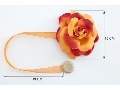 Dekorační ozdobná spona na závěsy s magnetem VERONICA, pomerančová, Ø 10 cm 2 kusy v balení Mybesthome