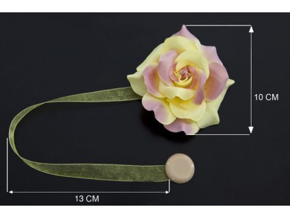 Dekorační ozdobná spona na závěsy s magnetem VERONICA, růžová/žlutá, Ø 10 cm 2 kusy v balení Mybesthome