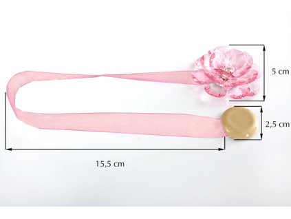 Dekorační ozdobná spona na závěsy s magnetem VALERIA, růžová, Ø 5 cm 2 kusy v balení Mybesthome