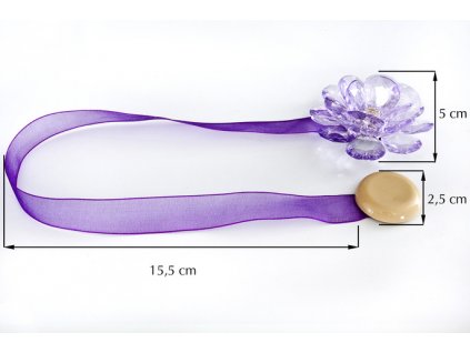 Dekorační ozdobná spona na závěsy s magnetem VALERIA, fialová, Ø 5 cm 2 kusy v balení Mybesthome