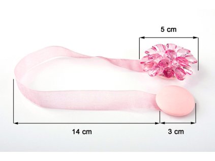 Dekorační ozdobná spona na závěsy s magnetem MONICA, růžová, Ø 5 cm 2 kusy v balení Mybesthome