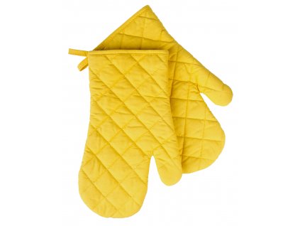 Kuchyňské bavlněné rukavice chňapky MONO žlutá, 100% bavlna 19x30 cm Essex