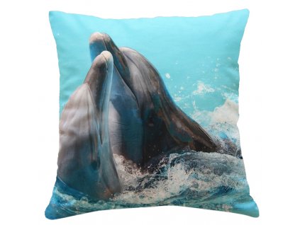 Polštář DELFÍN MyBestHome 40x40cm fototisk 3D motiv delfína
