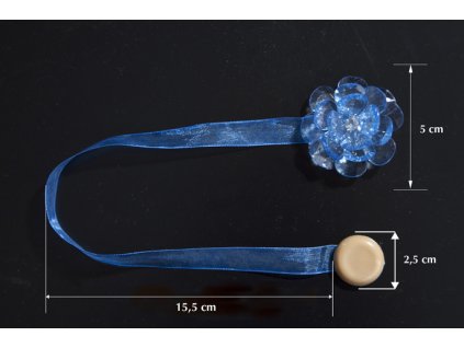 Dekorační ozdobná spona na závěsy s magnetem VALERIA, modrá, Ø 5 cm 2 kusy v balení Mybesthome
