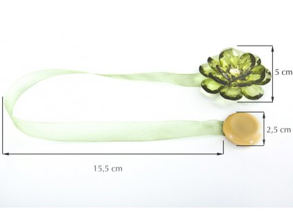 Dekorační ozdobná spona na závěsy s magnetem VALERIA, zelená, Ø 5 cm 2 kusy v balení Mybesthome