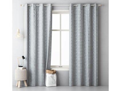 Dekorační vzorovaný závěs DIAMANTOS šedá 140x250 cm MyBestHome