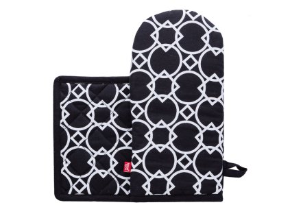 Kuchyňský set rukavice/chňapka CHAINY, 14x30 cm/20X20 cm HOME & YOU, 100% bavlna