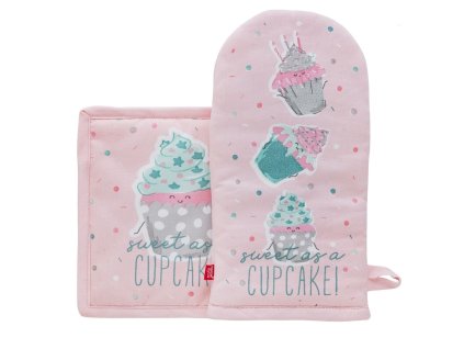 Kuchyňský set rukavice/chňapka LUSCIOUS, 15x30 cm/20X20 cm HOME & YOU, 100% bavlna