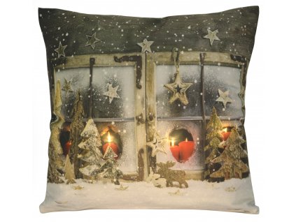 Polštář CHRISTMAS LIGHT 04 MyBestHome 40x40cm zimní motiv - svítící polštářek