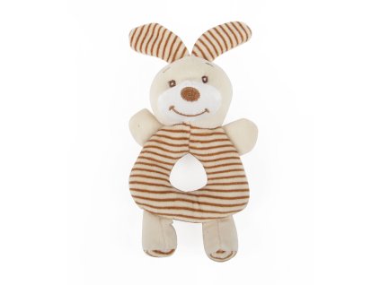 Dětské plyšové chrastítko CUDDLY RABBIT smetanová 10x20 cm Essex