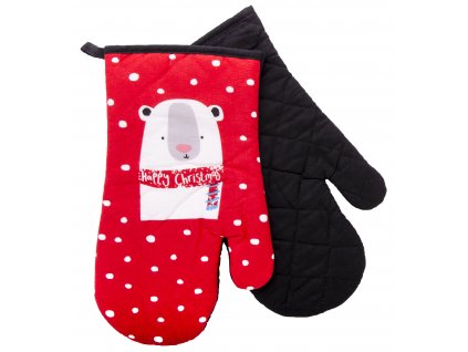 Kuchyňské rukavice chňapky FUNNY CHRISTMAS LET IT SNOW 18x30 cm Essex