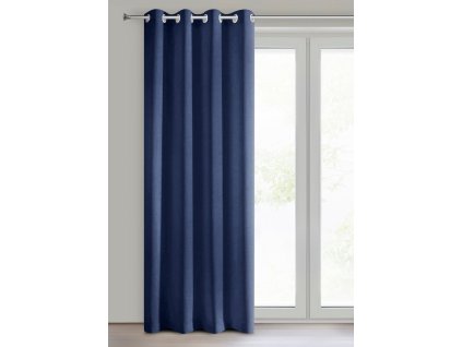 Dekorační jednobarevný závěs s kroužky EASY TOP tmavě modrá 1x140x250 cm (cena za 1 kus) MyBestHome