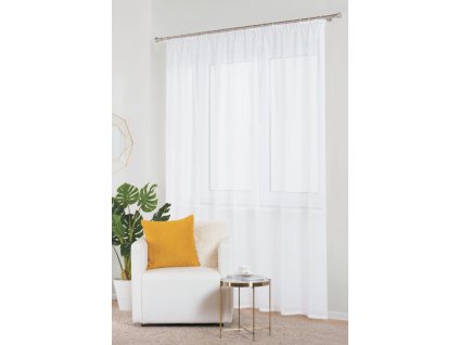 Dekorační záclona s řasící páskou na žabky TRESSE bílá 285x250 cm MyBestHome