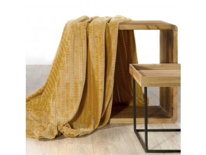 Deka - přehoz na pohovku z mikrovlákna SANDI 200x220 cm hořčicová-mustard Essex
