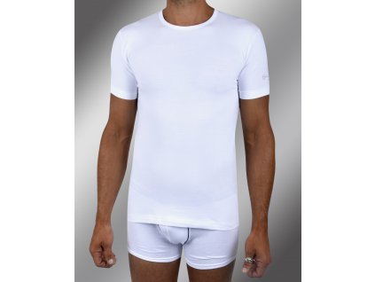 Pánské spodní prádlo - tričko s krátkým rukávem, výstřih do "U" TM550, bílá, Sergio Tacchini