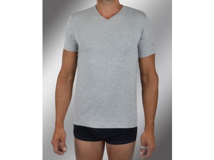 Pánské spodní prádlo - tričko s krátkým rukávem, výstřih do "V" TV550, šedá, Sergio Tacchini