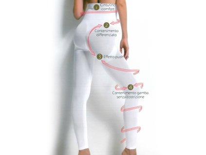 LEGGINS ALZA GLUTEI modelante stahovací legíny, SENSI (Barva černá, Velikost S/M)