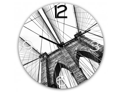 Skleněné nástěnné hodiny BROOKLYN Ø 30 cm Styler