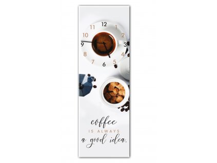 Skleněné nástěnné hodiny GOOD COFFEE 20x60 cm Styler