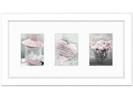 Multi fotorámeček na 3 fotografie bílá MALMO 23x46 cm Styler
