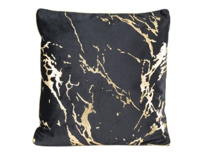 Polštář MARBLE černá/zlatá 45x45 cm Mybesthome