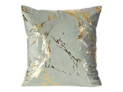 Polštář MARBLE zelená/zlatá 45x45 cm Mybesthome