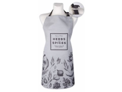 Kuchyňská bavlněná zástěra SPICES, šedá, Essex, 100% bavlna