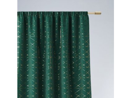 Dekorační vzorovaný závěs s řasící páskou BRILIANTOS zelená 140x250 cm (cena za 1 kus) MyBestHome