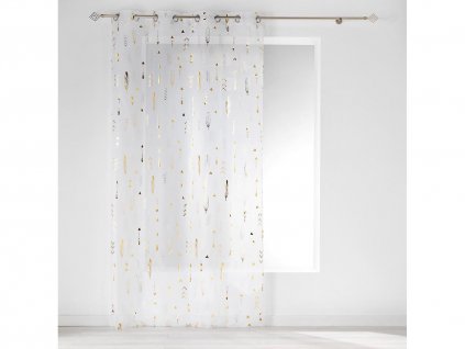 Dekorační záclona GOLDIE se vzorem s kroužky 140x240 cm MyBestHome