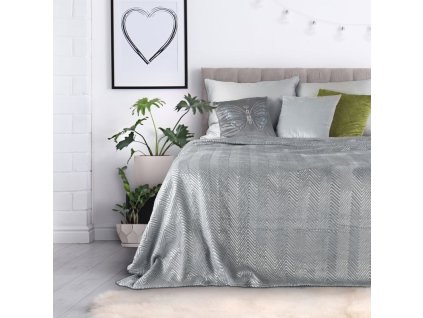 Přehoz z mikrovlákna ELIANA 170x210 cm stříbrná Mybesthome