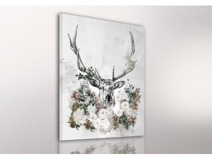 Obraz na plátně DEER FLOWERS různé rozměry Ludesign