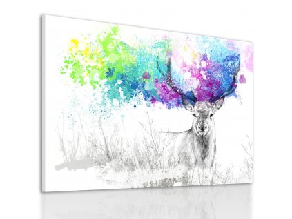 Obraz na plátně DEER IN COLORS A různé rozměry Ludesign