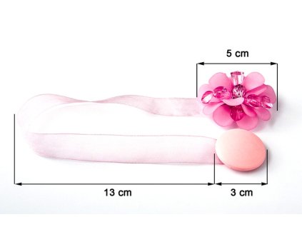 Dekorační ozdobná spona na závěsy s magnetem MARICA, růžová, Ø 5 cm 2 kusy v balení Mybesthome