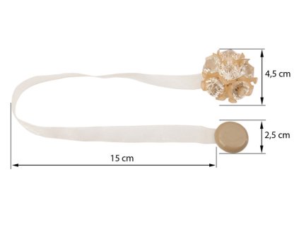 Dekorační ozdobná spona na závěsy s magnetem MILENA, krémová, Ø 4,5 cm 2 kusy v balení Mybesthome