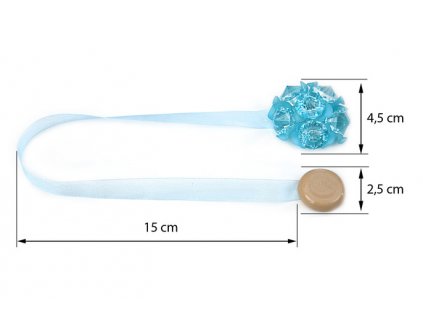 Dekorační ozdobná spona na závěsy s magnetem MILENA, modrá, Ø 4,5 cm 2 kusy v balení Mybesthome