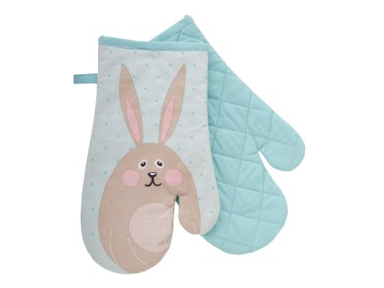 Kuchyňské bavlněné rukavice - chňapky LOVELY RABBIT, motiv A, 100% bavlna 19x30 cm Essex
