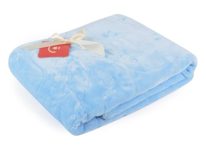 Dětská deka SUPER SOFT modrá 80x110 cm typu španělské deky Bobobaby
