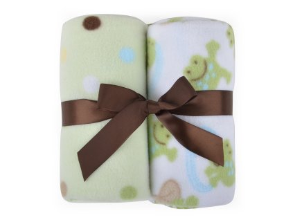 Dětská flísová deka set 2 kusy FROG 76x92 cm Bobobaby