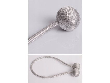 Dekorační ozdobná spona na závěsy s magnetem WADY, šedá, Ø 3 cm Mybesthome