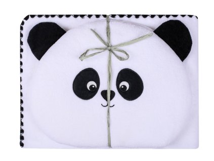 Komplet do kočárku PANDA bílý polštářek 36x30 cm s dekou 80x90 cm Mybesthome