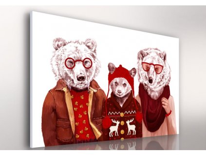Obraz na plátně HIPSTER BEER FAMILY různé rozměry Ludesign