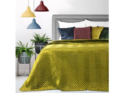 Přehoz na postel LUXURY 220x240 cm mustard/hořčicová Mybesthome