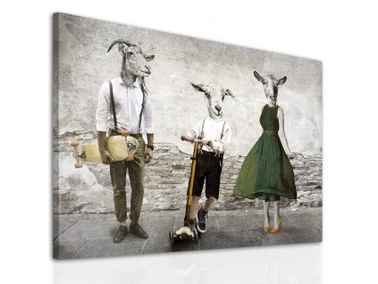 Obraz na plátně GOAT FAMILY - A různé rozměry Ludesign